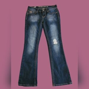 MOSSIMO SUPPLY CO. WOMEN'S BLUE DENIM BOOTCUT COUPE 6 SEMI-EVASEE JEANS SZ. 9